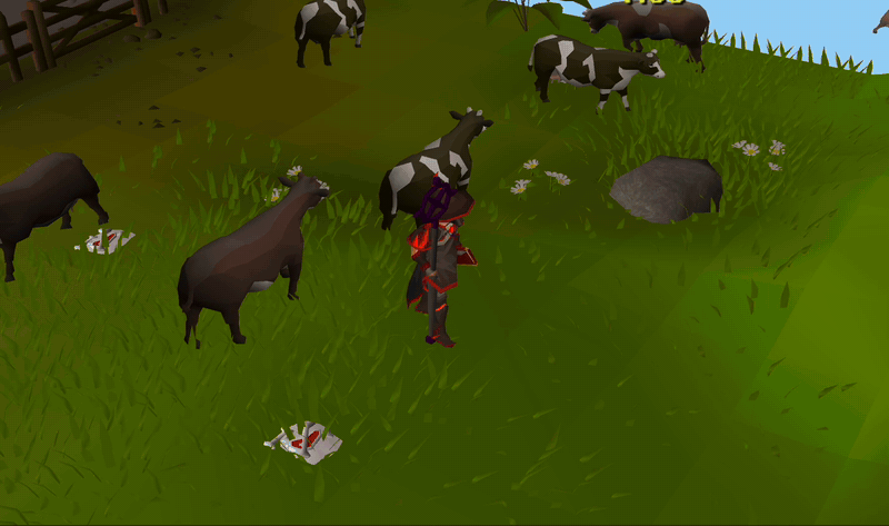 Blood Blitzing cows in Lumbridge at 1,548 gp a cast
